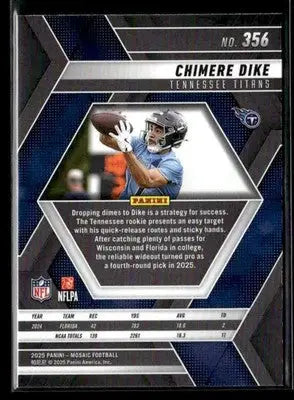 2025 Panini Mosaic Chimere Dike #356 RC Tennessee Titans - Football Card Single