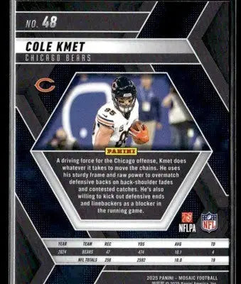 2025 Panini Mosaic Cole Kmet #48 Chicago Bears - Football Card Single