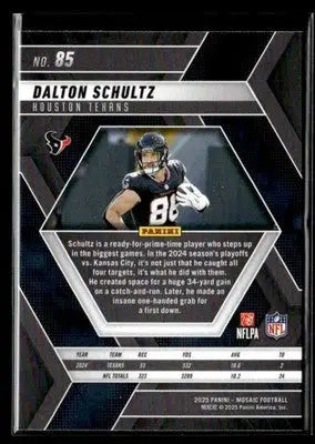2025 Panini Mosaic Dalton Schultz #85 Houston Texans - Football Card Single