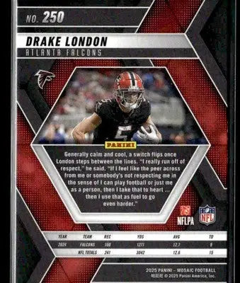 2025 Panini Mosaic Drake London #250 Atlanta Falcons - Football Card Single