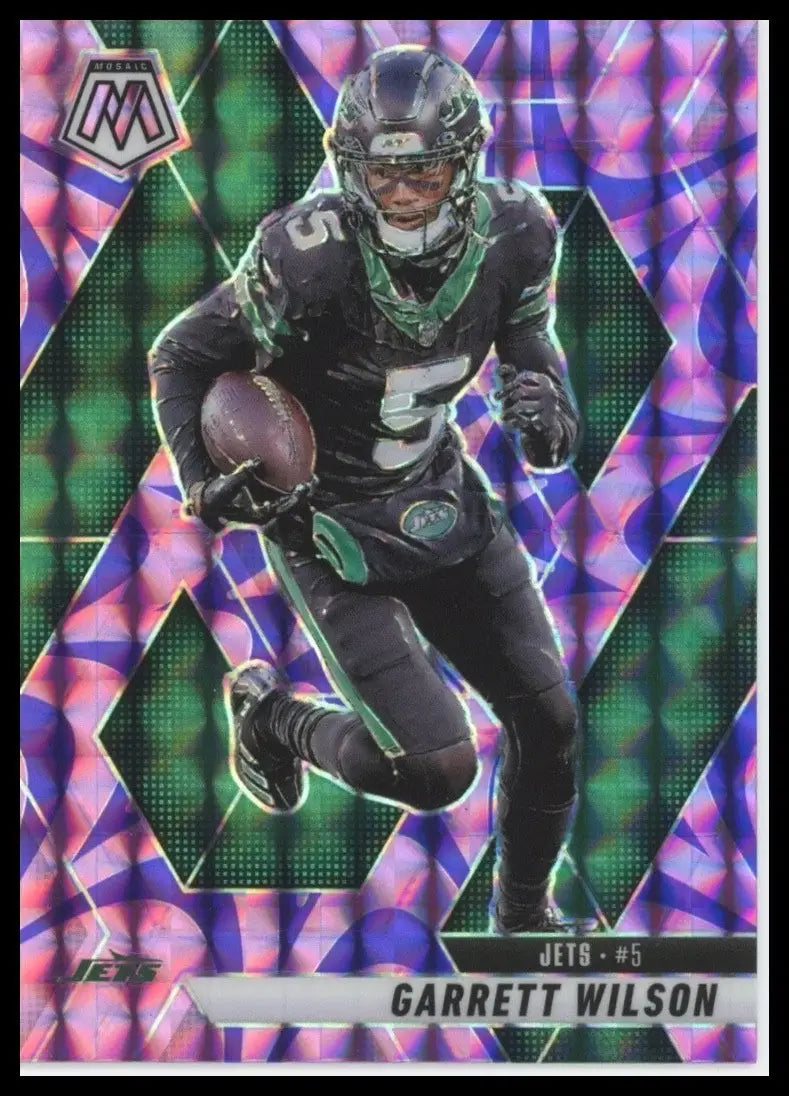 2025 Panini Mosaic - Garrett Wilson #23 Reactive Purple Mosaic Prizm - Football Card Single
