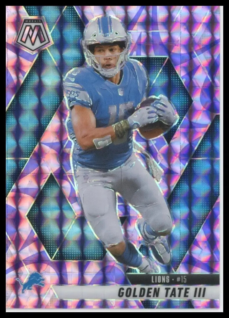 2025 Panini Mosaic - Golden Tate #214 Reactive Purple Mosaic Prizm - Football Card Single
