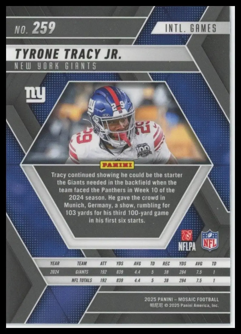 2025 Panini Mosaic - International Games Tyrone Tracy Jr. #259 - Football Card Single