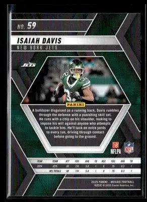 2025 Panini Mosaic Isaiah Davis #59 New York Jets - Football Card Single