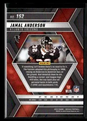 2025 Panini Mosaic Jamal Anderson #152 Atlanta Falcons - Football Card Single