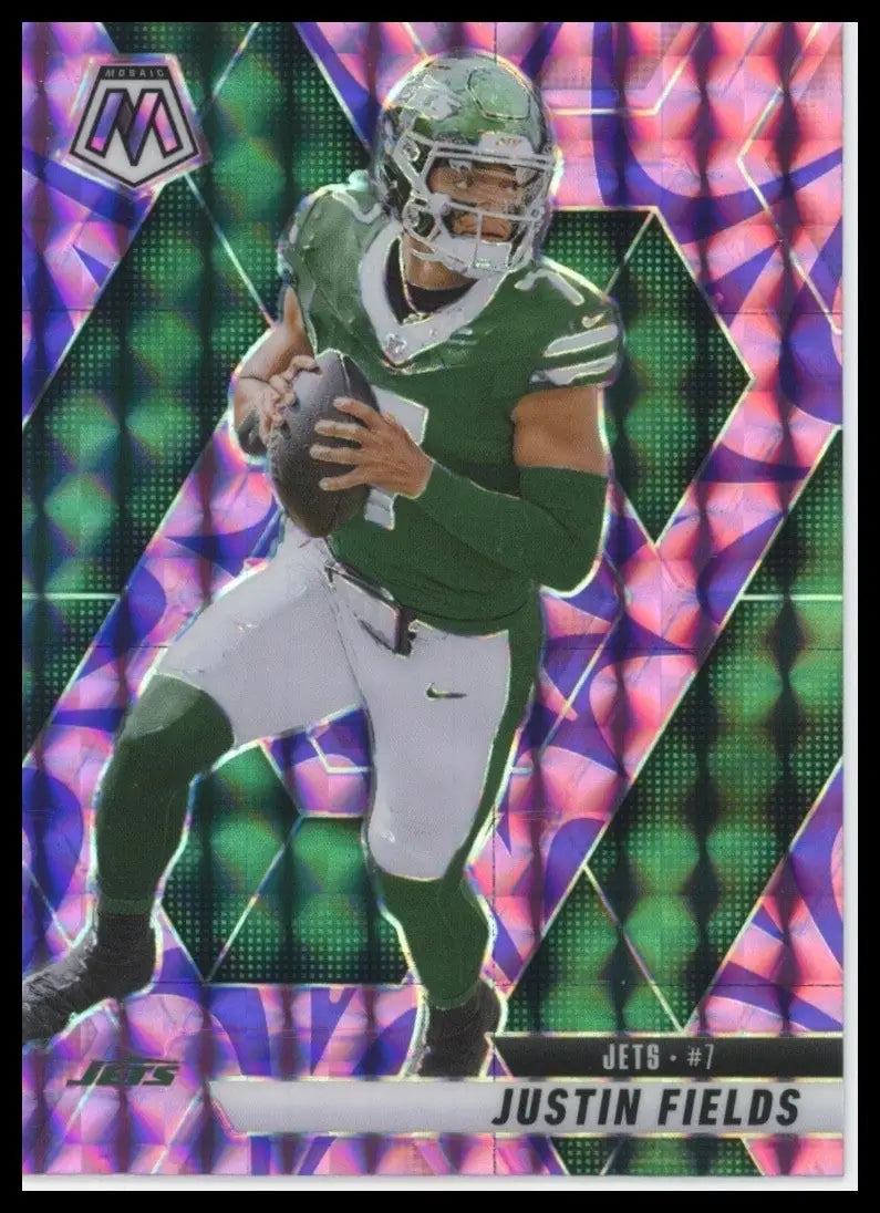 2025 Panini Mosaic - Justin Fields #125 Reactive Purple Mosaic Prizm - Football Card Single
