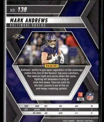 2025 Panini Mosaic Mark Andrews #138 Baltimore Ravens - Football Card Single