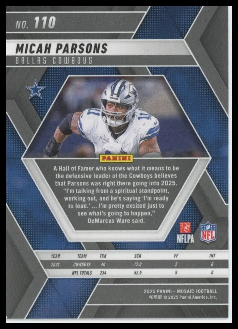 2025 Panini Mosaic - Micah Parsons #110