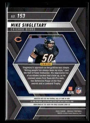 2025 Panini Mosaic Mike Singletary #153 Chicago Bears - Football Card Single