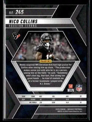 2025 Panini Mosaic Nico Collins #245 Houston Texans - Football Card Single