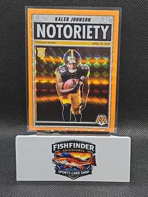 2025 Panini Mosaic - Notoriety Kaleb Johnson #22 Orange Fluorescent Mosaic Prizm