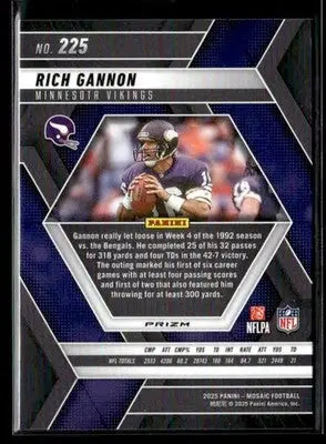 2025 Panini Mosaic Rich Gannon #225 Mosaic Minnesota Vikings - Football Card Single