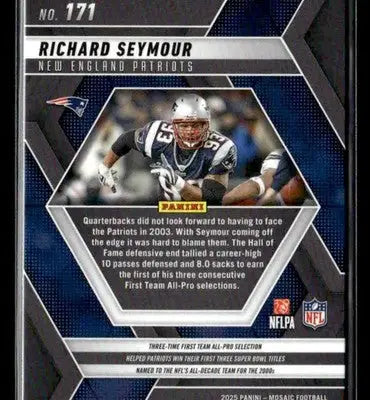 2025 Panini Mosaic Richard Seymour #171 New England Patriots - Football Card Single