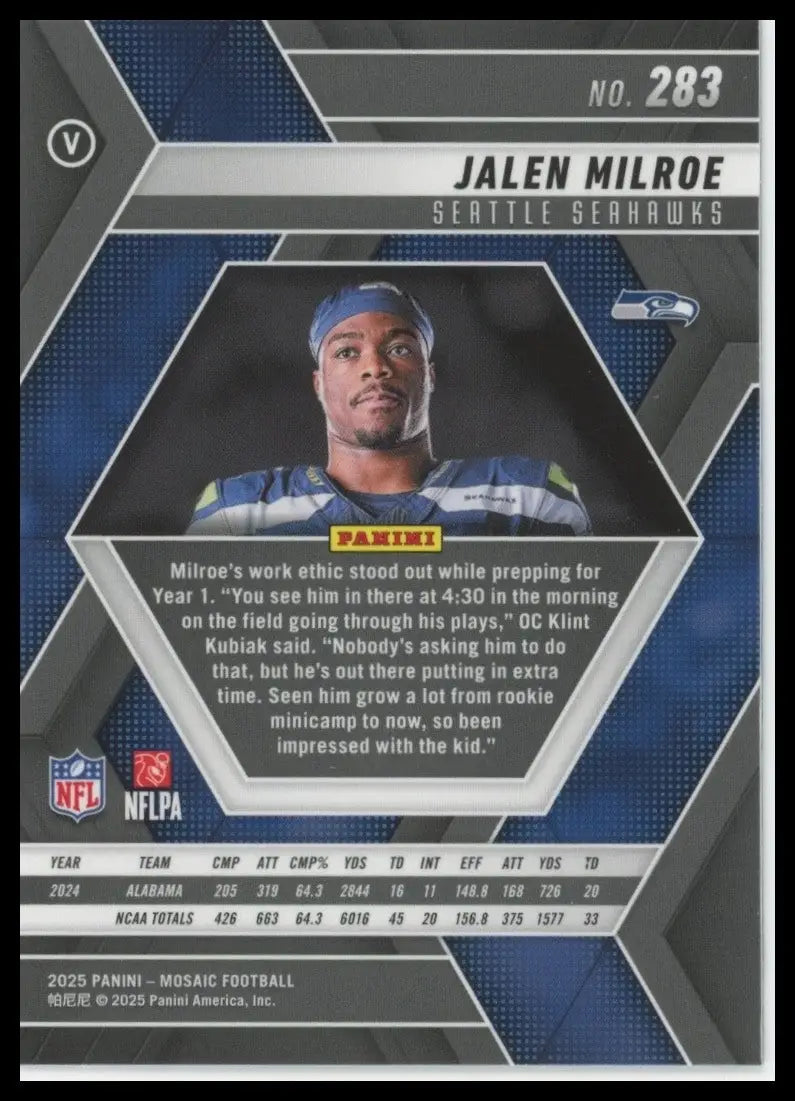 2025 Panini Mosaic - Rookie Variations Jalen Milroe #283 (RC) - Football Card Single