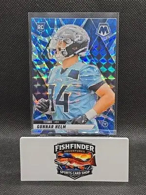 2025 Panini Mosaic - Rookies Gunnar Helm #394 Reactive Blue Mosaic Prizm (RC) - Football Card Single
