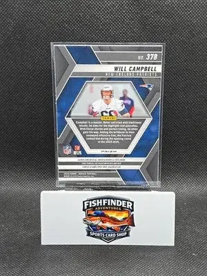 2025 Panini Mosaic - Rookies Will Campbell #378 Reactive Blue Mosaic Prizm (RC) - Football Card Single