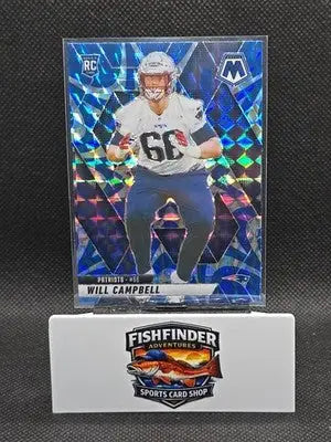 2025 Panini Mosaic - Rookies Will Campbell #378 Reactive Blue Mosaic Prizm (RC) - Football Card Single