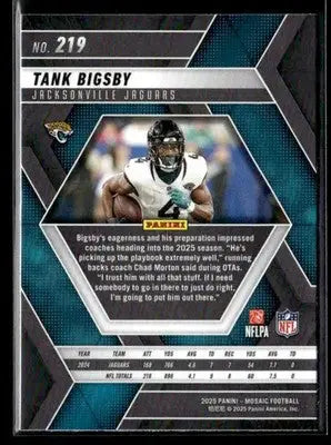 2025 Panini Mosaic Tank Bigsby #219 Jacksonville Jaguars - Football Card Single