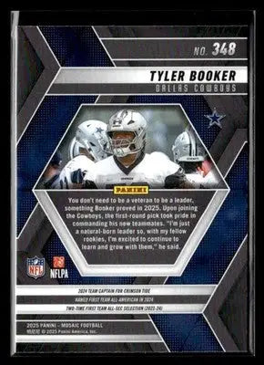 2025 Panini Mosaic Tyler Booker #348 RC Dallas Cowboys - Football Card Single
