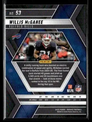 2025 Panini Mosaic Willis McGahee #53 Buffalo Bills - Football Card Single
