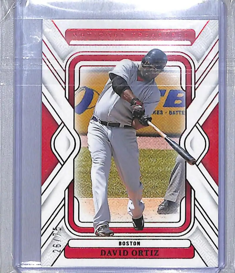 2025 Panini National Treasures Red #91 David Ortiz NM-MT 26/75 - Baseball Card Single