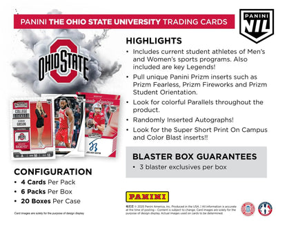 2025 Panini NIL The Ohio State University 6-Pack Blaster Box | Columbia Sports Cards - Sports Card Hobby Boxes