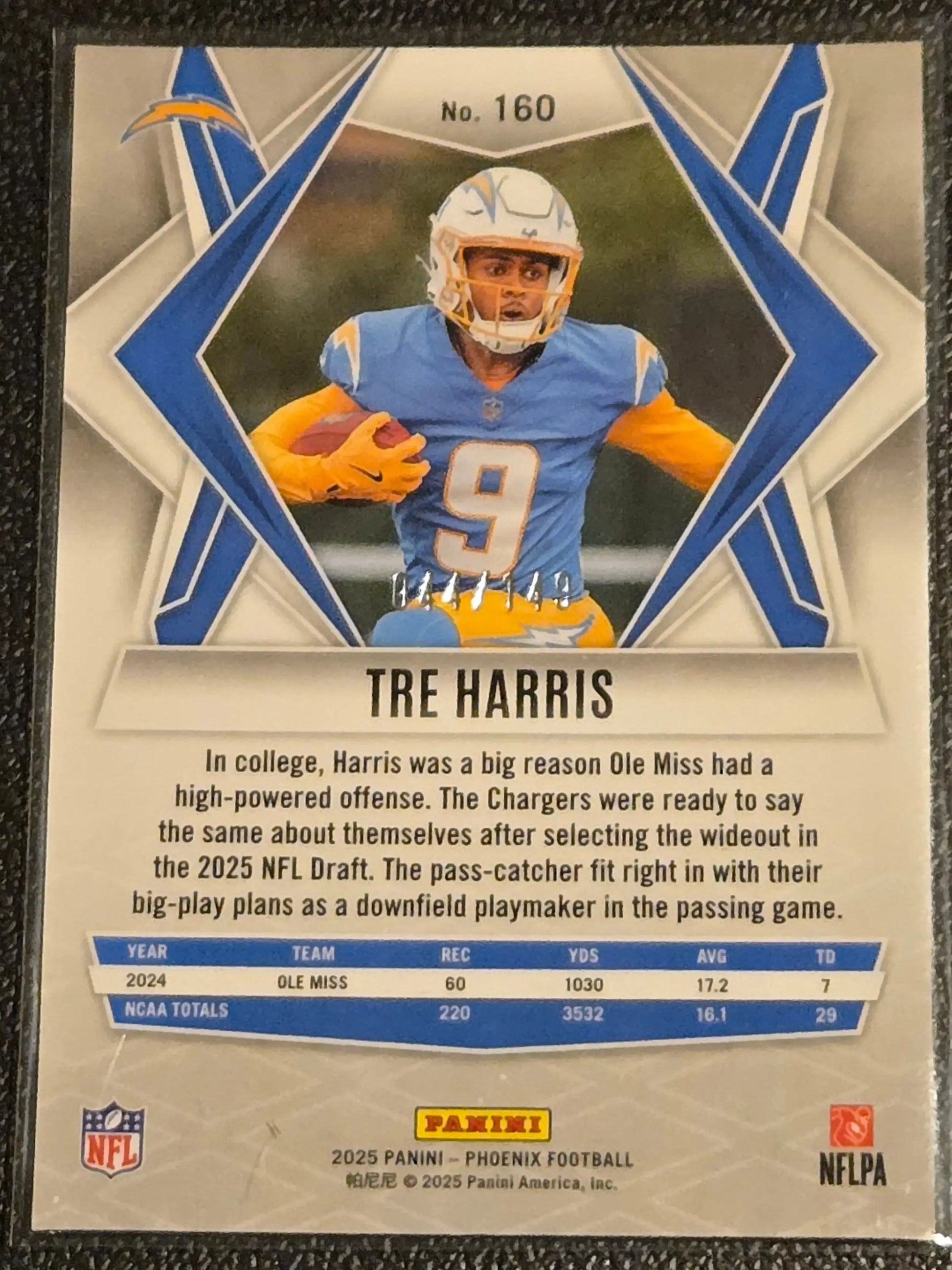 2025 Panini Phoenix #160 Tre Harris Green Hyper Prizm #/149
