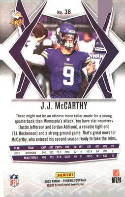 2025 Panini Phoenix #38 J.J. McCarthy - Football Card Single