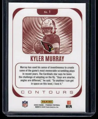2025 Panini Phoenix Contours Kyler Murray #1 Football - Football Card Single