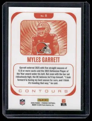 2025 Panini Phoenix Contours Myles Garrett #8 Football - Football Card Single