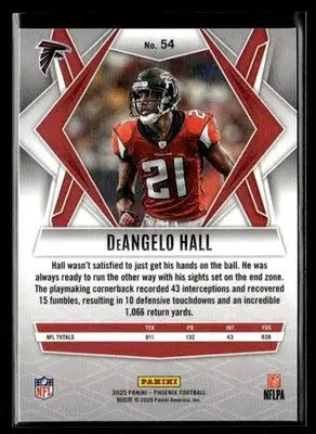 2025 Panini Phoenix DeAngelo Hall #54 Atlanta Falcons - Football Card Single