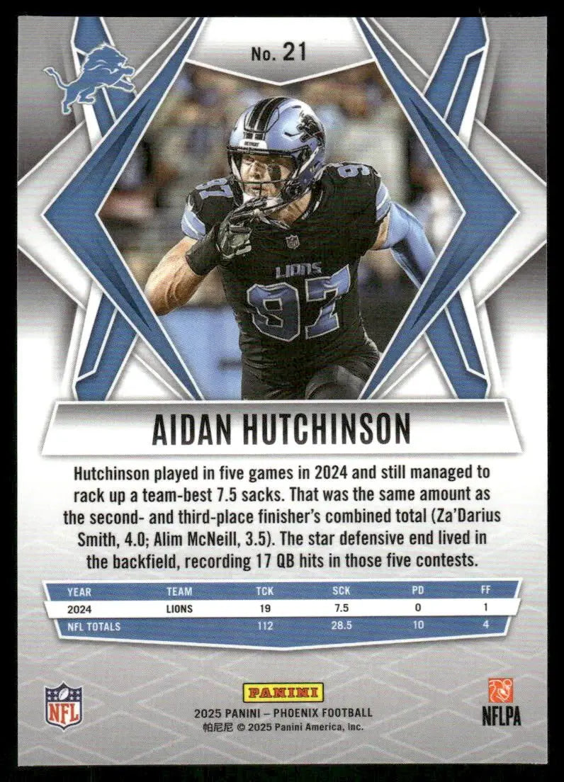 2025 Panini Phoenix Football Aidan Hutchinson #21 Football - Football Card Single
