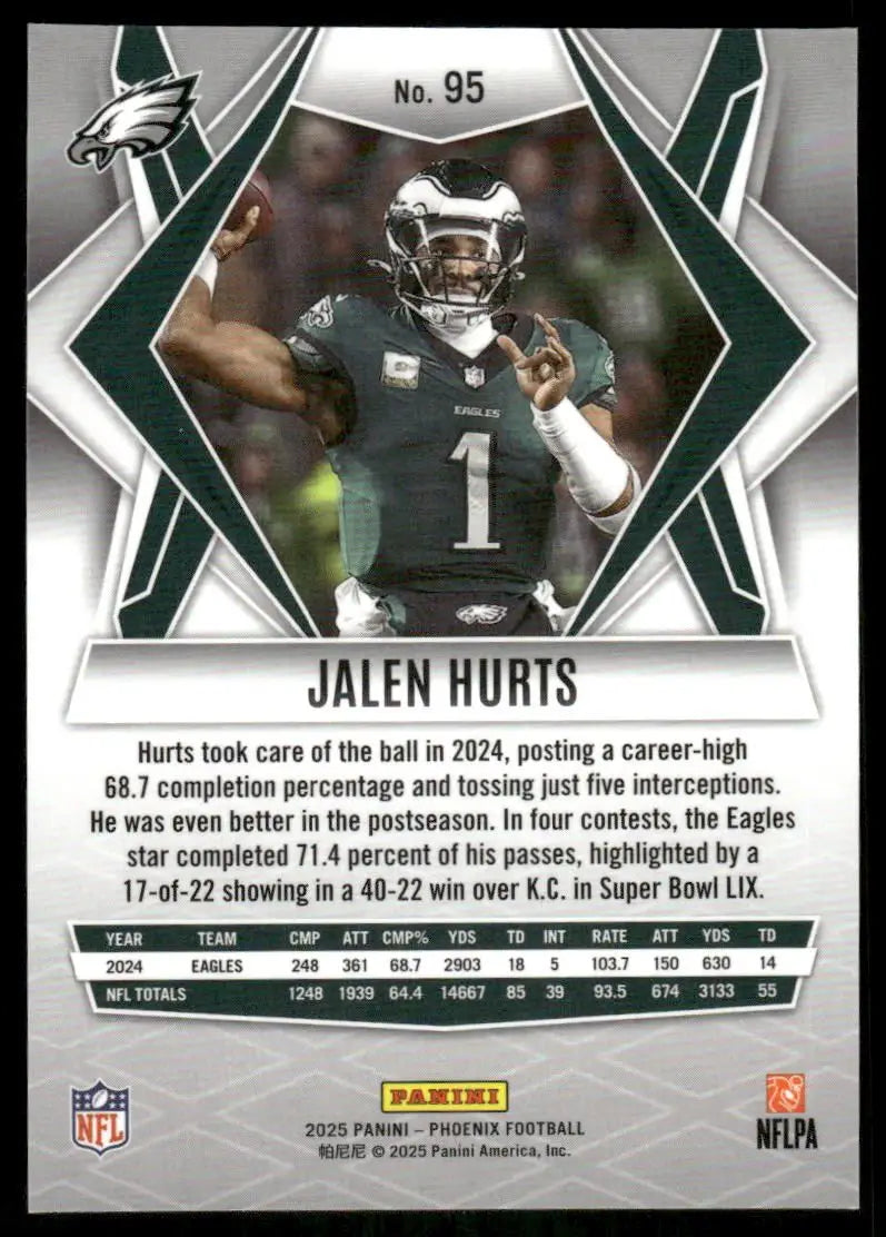 2025 Panini Phoenix Football Jalen Hurts #95 Football - Football Card Single