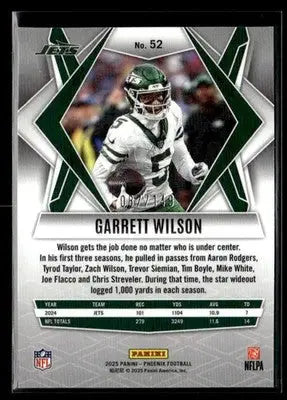 2025 Panini Phoenix Garrett Wilson #52 Silver Winter Prizm New York Jets - Football Card Single