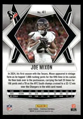 2025 Panini Phoenix Joe Mixon #41 Silver Mosaic Football - Football Card Single