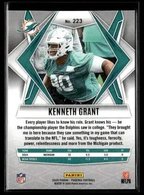 2025 Panini Phoenix Kenneth Grant #223 Miami Dolphins - Football Card Single