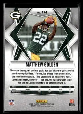 2025 Panini Phoenix Matthew Golden #174 Green Bay Packers - Football Card Single