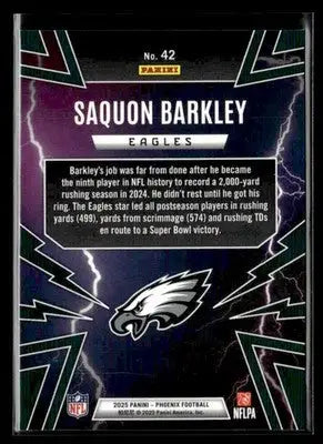 2025 Panini Phoenix Saquon Barkley #42 Thunderbirds Philadelphia Eagles - Football Card Single