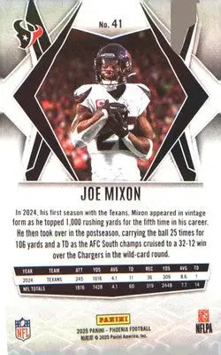 2025 Panini Phoenix Silver Pyramids Prizm #41 Joe Mixon - Football Card Single