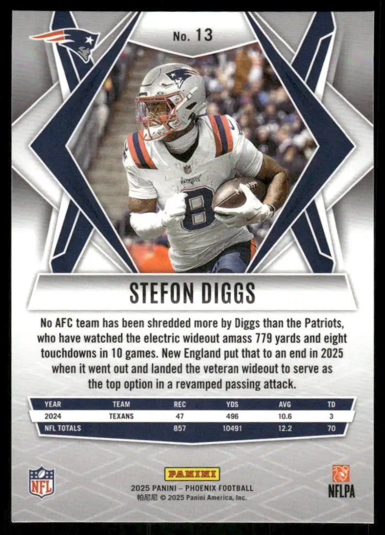 2025 Panini Phoenix Stefon Diggs #13 Football - Football Card Single