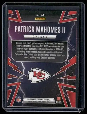 2025 Panini Phoenix Thunderbirds Patrick Mahomes II #24 Football - Football Card Single