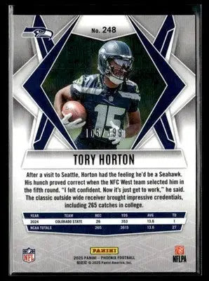 2025 Panini Phoenix Tory Horton #248 Wave Prizm SN #/199 Seattle Seahawks