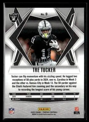 2025 Panini Phoenix Tre Tucker #9 Wave Prizm SN #/199 Las Vegas Raiders