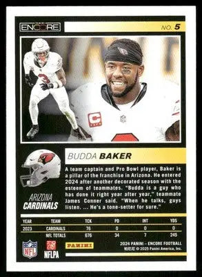 2025 Panini Pinnacle Encore Budda Baker #5 Football - Football Card Single