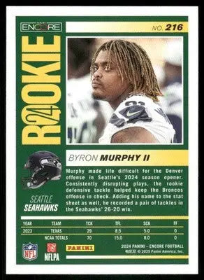2025 Panini Pinnacle Encore Byron Murphy II #216 RC Football - Football Card Single