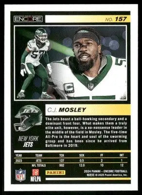 2025 Panini Pinnacle Encore C.J. Mosley #157 Football - Football Card Single
