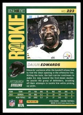 2025 Panini Pinnacle Encore Daijun Edwards #223 RC Football - Football Card Single
