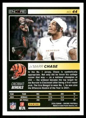2025 Panini Pinnacle Encore Ja’Marr Chase #44 Football - Football Card Single