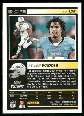 2025 Panini Pinnacle Encore Jaylen Waddle #125 Football - Football Card Single