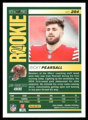 2025 Panini Pinnacle Encore Ricky Pearsall #284 RC Football - Football Card Single